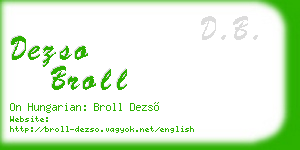 dezso broll business card